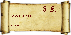 Berey Edit névjegykártya